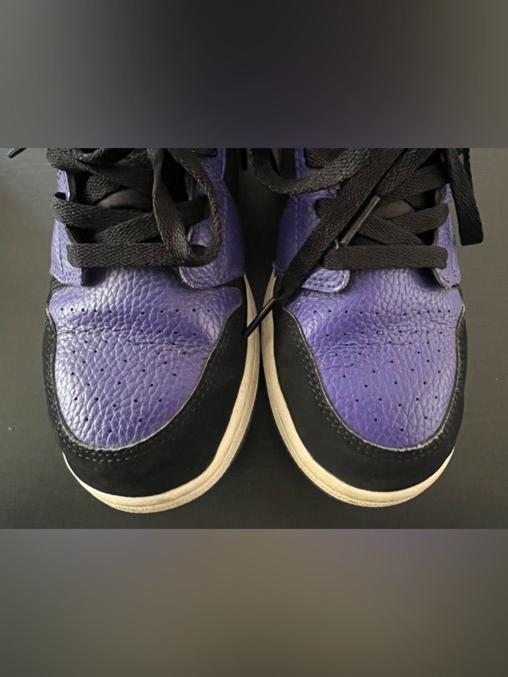 High-Top Jordans in Purple and Black - Picture 5 of 6